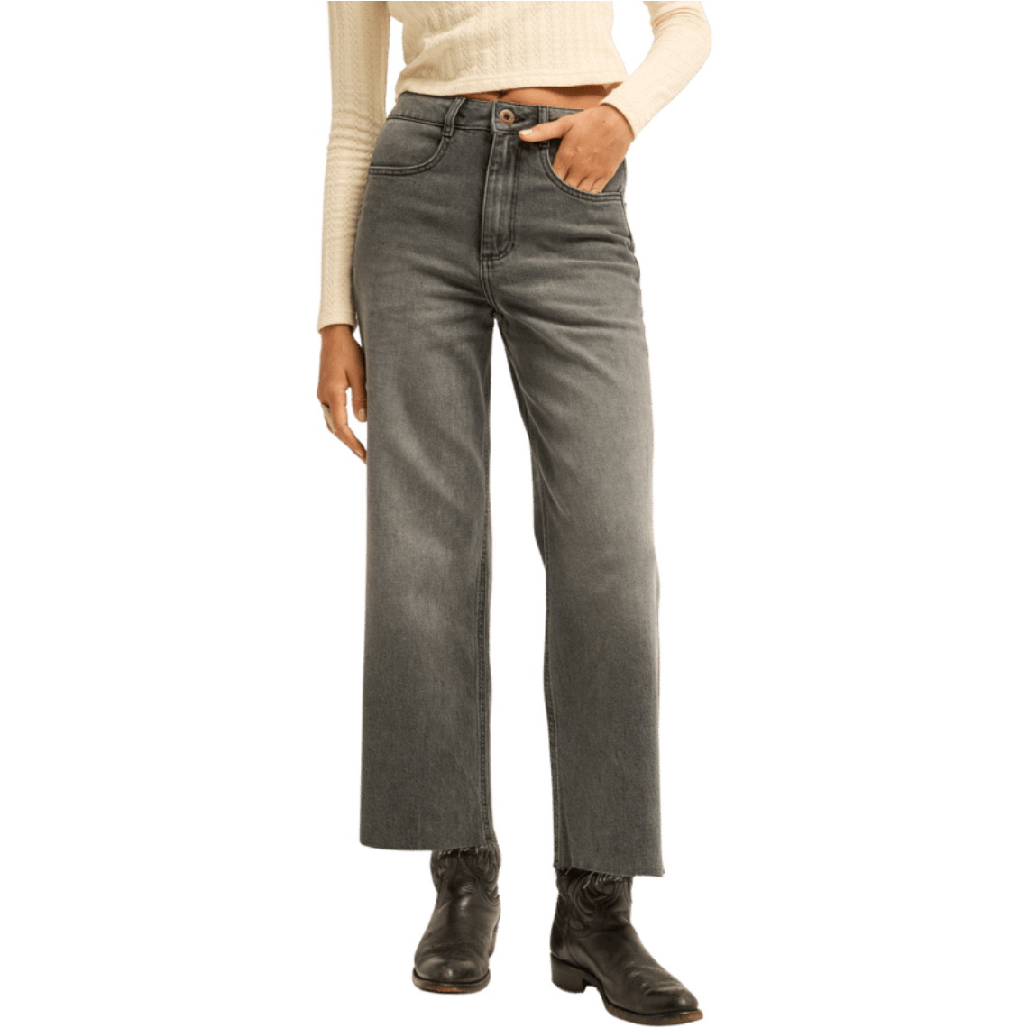2026 Billabong Womens Be Free Denim Jeans EBJDP03014 - Off Black
